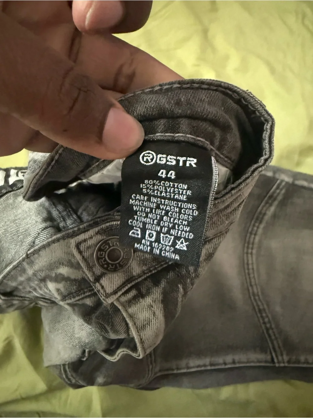 Men’s Grey Straight Jeans with Washed Panel Detailing